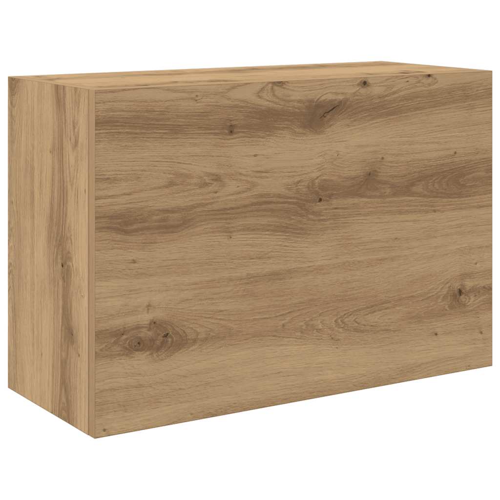 Badkamerwandkast 60x25x40 cm bewerkt hout artisanaal eikenkleur