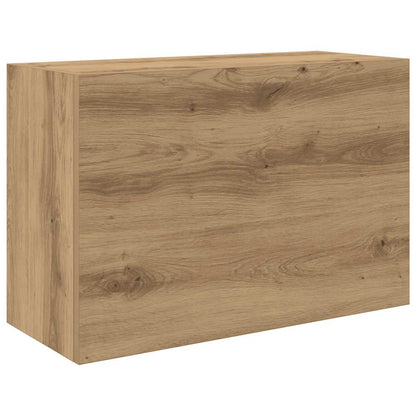 Badkamerwandkast 60x25x40 cm bewerkt hout artisanaal eikenkleur