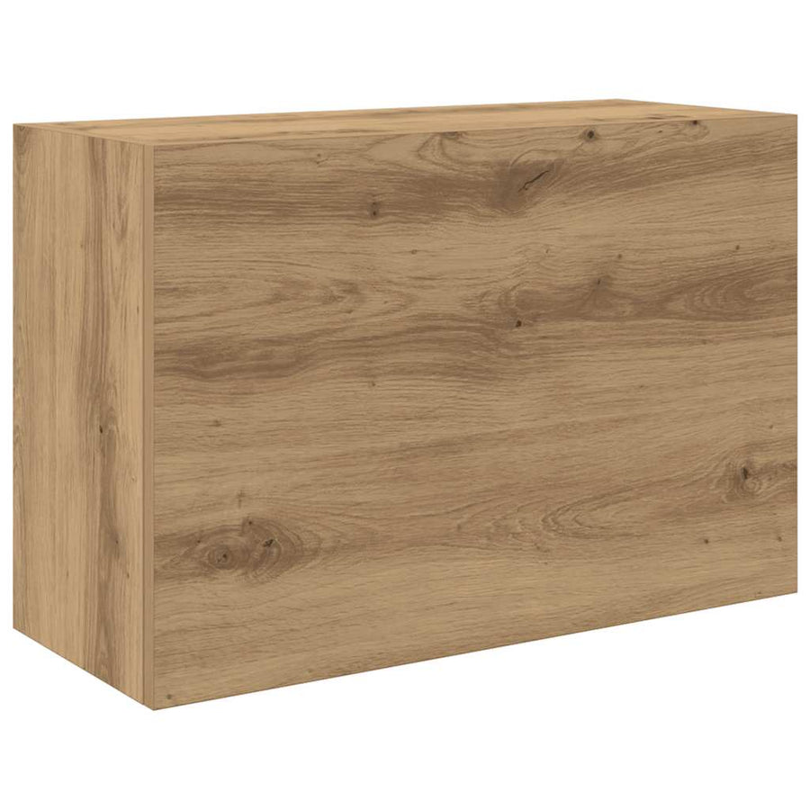 Badkamerwandkast 60x25x40 cm bewerkt hout artisanaal eikenkleur