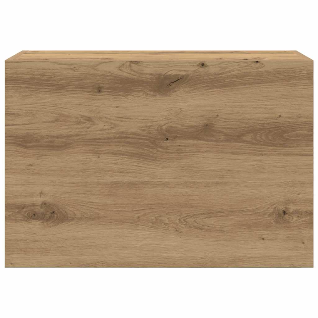 Badkamerwandkast 60x25x40 cm bewerkt hout artisanaal eikenkleur