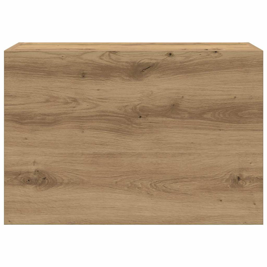 Badkamerwandkast 60x25x40 cm bewerkt hout artisanaal eikenkleur