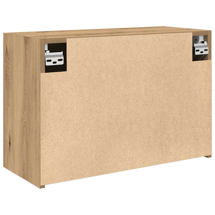Badkamerwandkast 60x25x40 cm bewerkt hout artisanaal eikenkleur