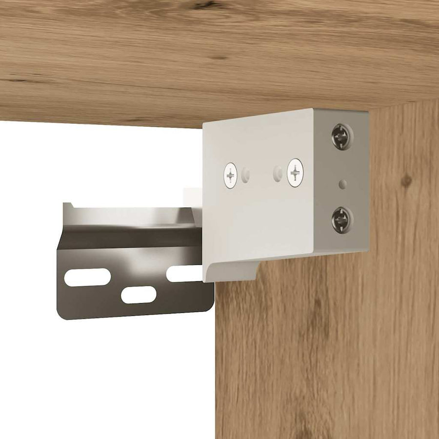 Badkamerwandkast 60x25x40 cm bewerkt hout artisanaal eikenkleur