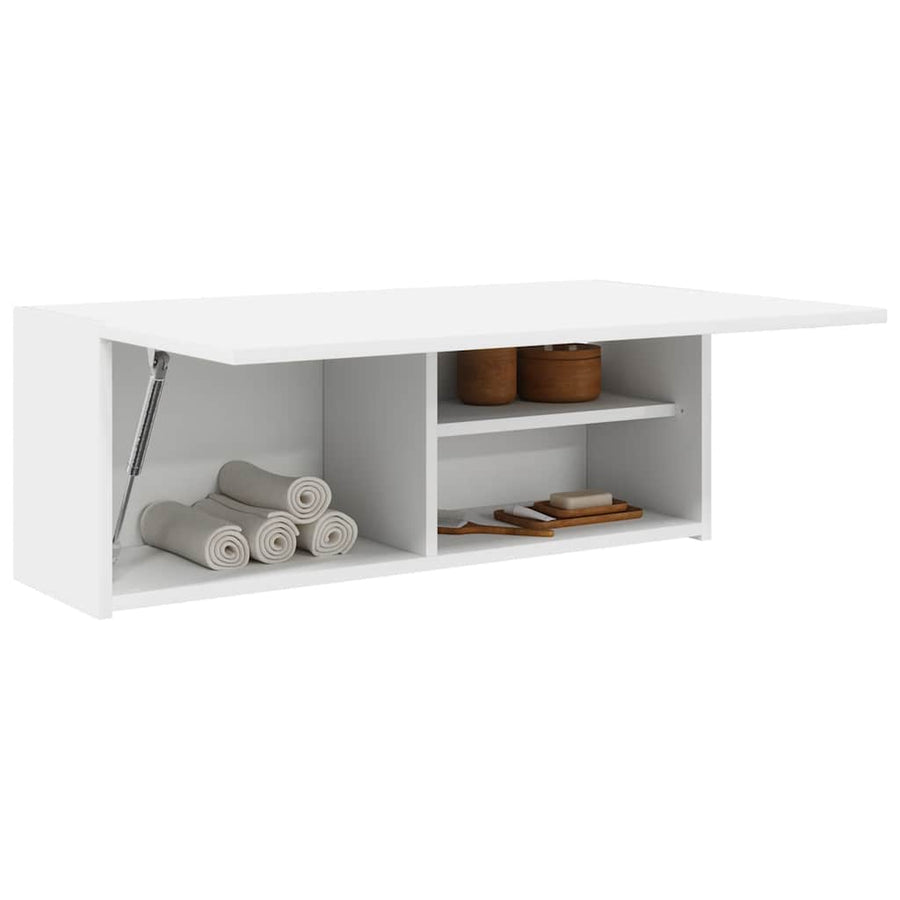 Badkamerwandkast Bewerkt Hout 80 x 25 x 30 cm Wit
