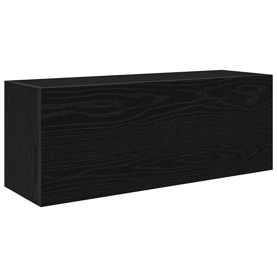 Badkamerwandkast 80x25x30 cm bewerkt hout zwart