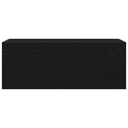 Badkamerwandkast 80x25x30 cm bewerkt hout zwart