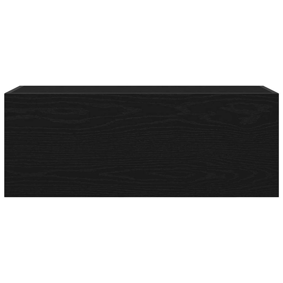 Badkamerwandkast 80x25x30 cm bewerkt hout zwart