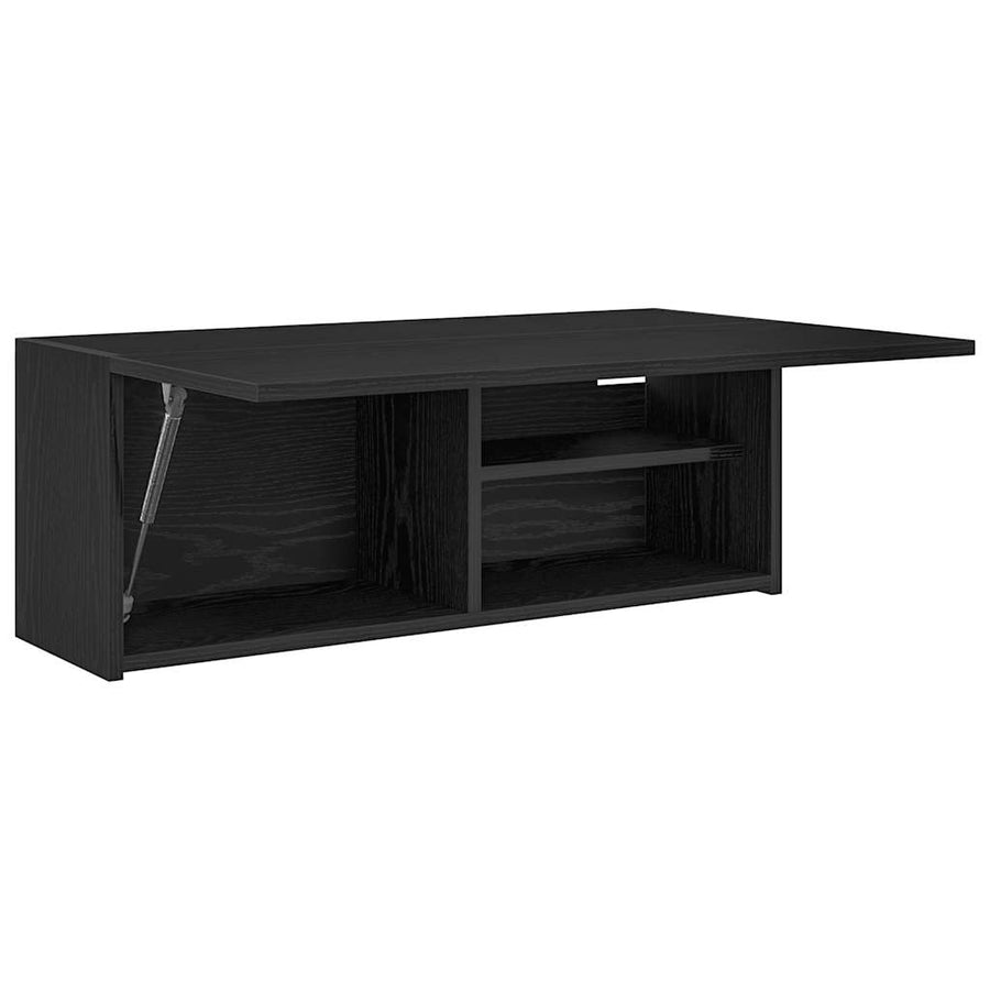 Badkamerwandkast 80x25x30 cm bewerkt hout zwart