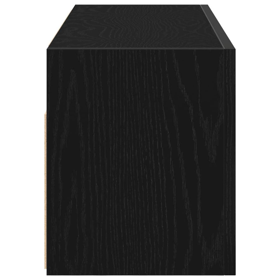 Badkamerwandkast 80x25x30 cm bewerkt hout zwart