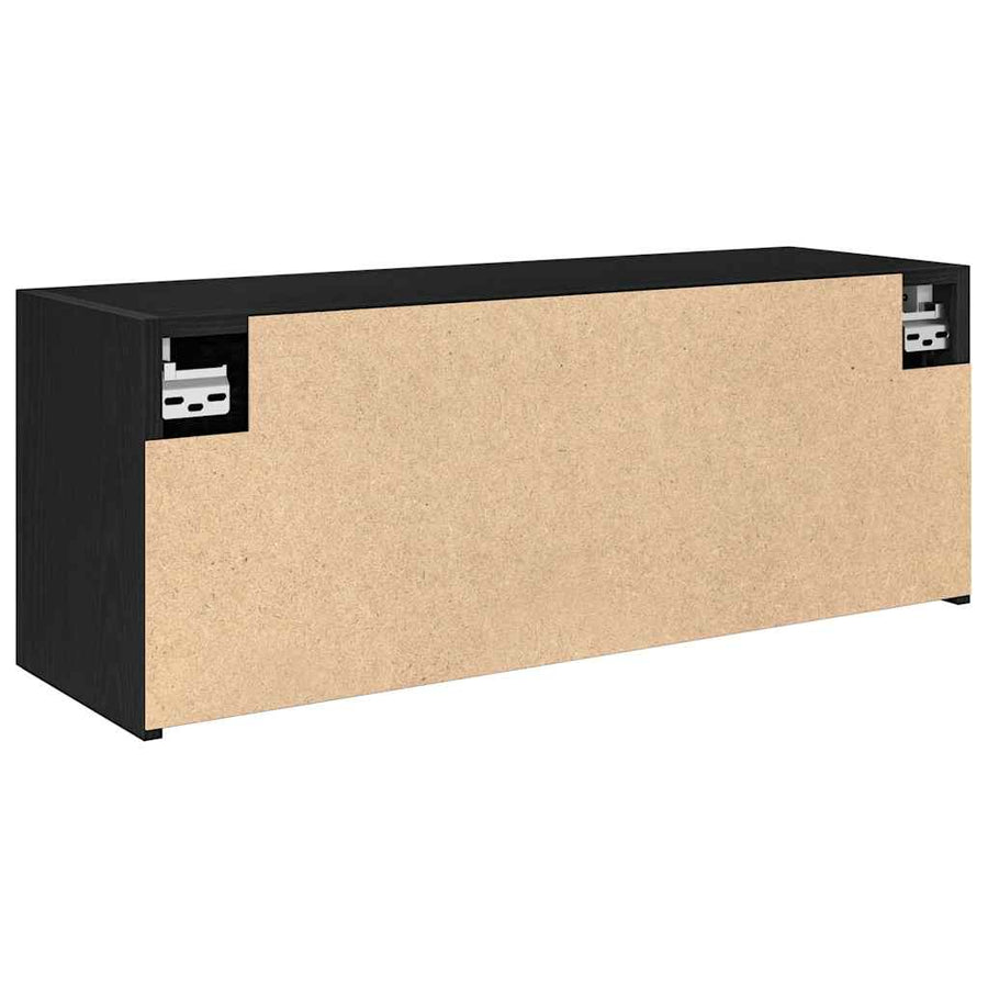Badkamerwandkast 80x25x30 cm bewerkt hout zwart