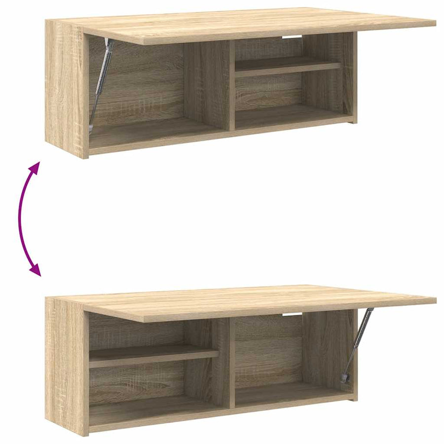 Badkamerwandkast 80x25x30 cm bewerkt hout sonoma eikenkleurig