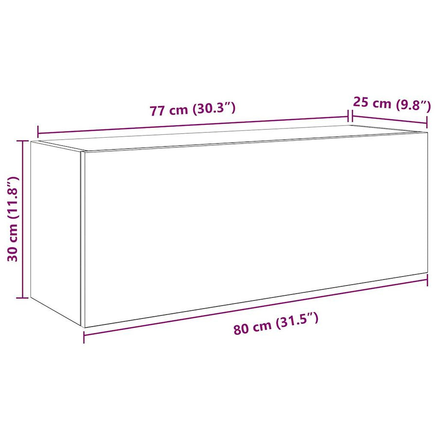Badkamerwandkast 80x25x30 cm bewerkt hout sonoma eikenkleurig