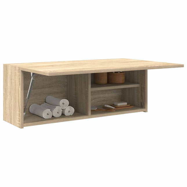 Badkamerwandkast 80x25x30 cm bewerkt hout sonoma eikenkleurig