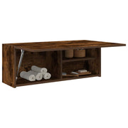 Badkamerwandkast 80x25x30 cm bewerkt hout gerookt eiken