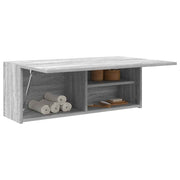 Badkamerwandkast 80x25x30 cm bewerkt hout grijs