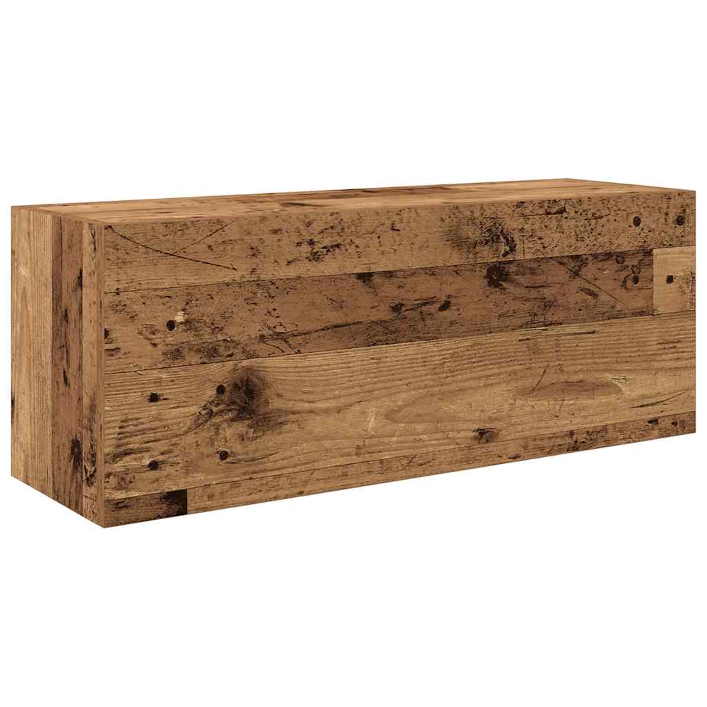 Badkamerwandkast 80x25x30 cm bewerkt hout oud houtkleurig