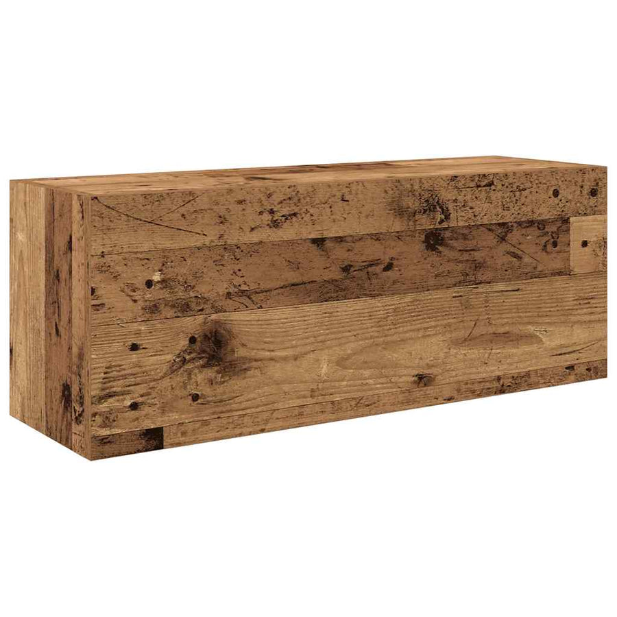 Badkamerwandkast 80x25x30 cm bewerkt hout oud houtkleurig