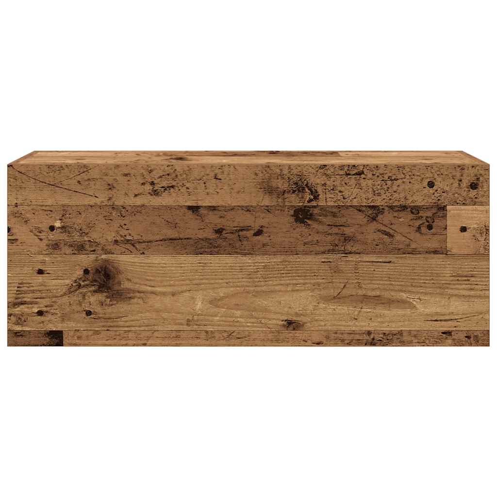 Badkamerwandkast 80x25x30 cm bewerkt hout oud houtkleurig