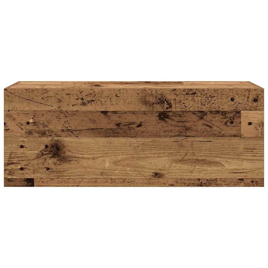 Badkamerwandkast 80x25x30 cm bewerkt hout oud houtkleurig