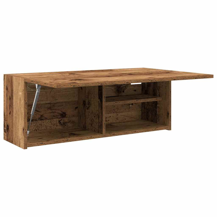 Badkamerwandkast 80x25x30 cm bewerkt hout oud houtkleurig