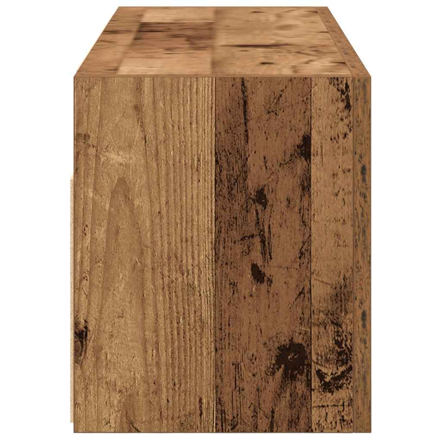 Badkamerwandkast 80x25x30 cm bewerkt hout oud houtkleurig