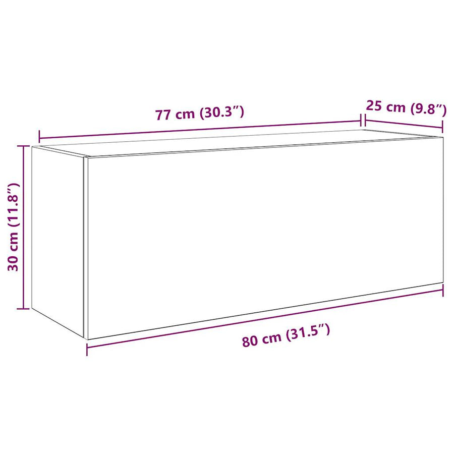 Badkamerwandkast 80x25x30 cm bewerkt hout oud houtkleurig