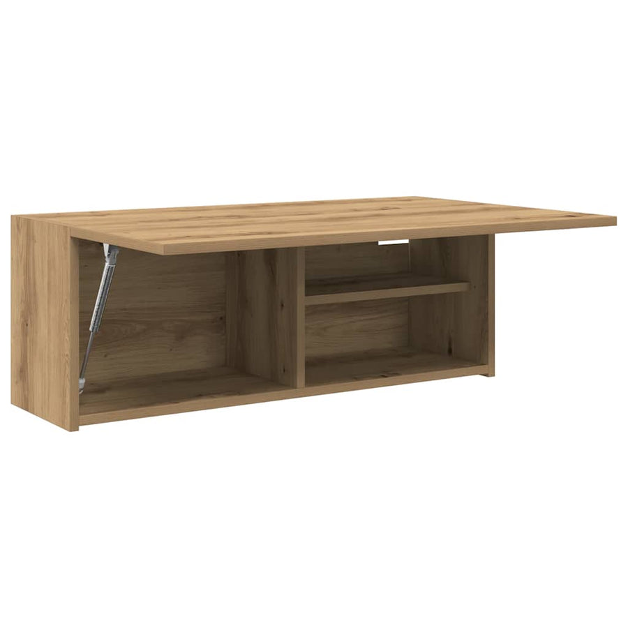 Badkamerwandkast Bewerkt Hout Artisanaal Eikenkleur 80 x 25 x 30 cm artisanaal eikenkleurig