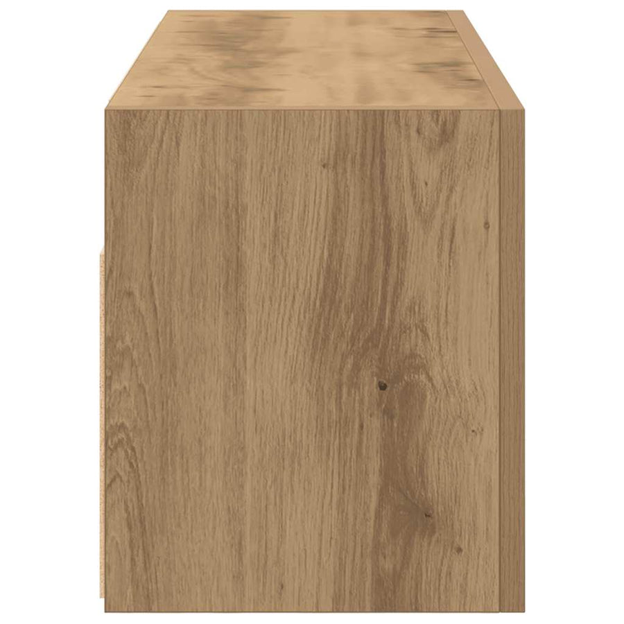Badkamerwandkast Bewerkt Hout Artisanaal Eikenkleur 80 x 25 x 30 cm artisanaal eikenkleurig