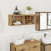 Badkamerwandkast 80x25x30 cm bewerkt hout eikenkleur