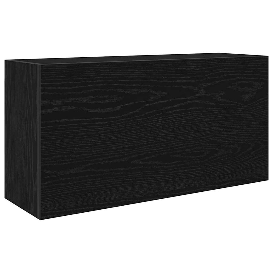 Badkamerwandkast 80x25x40 cm bewerkt hout zwart
