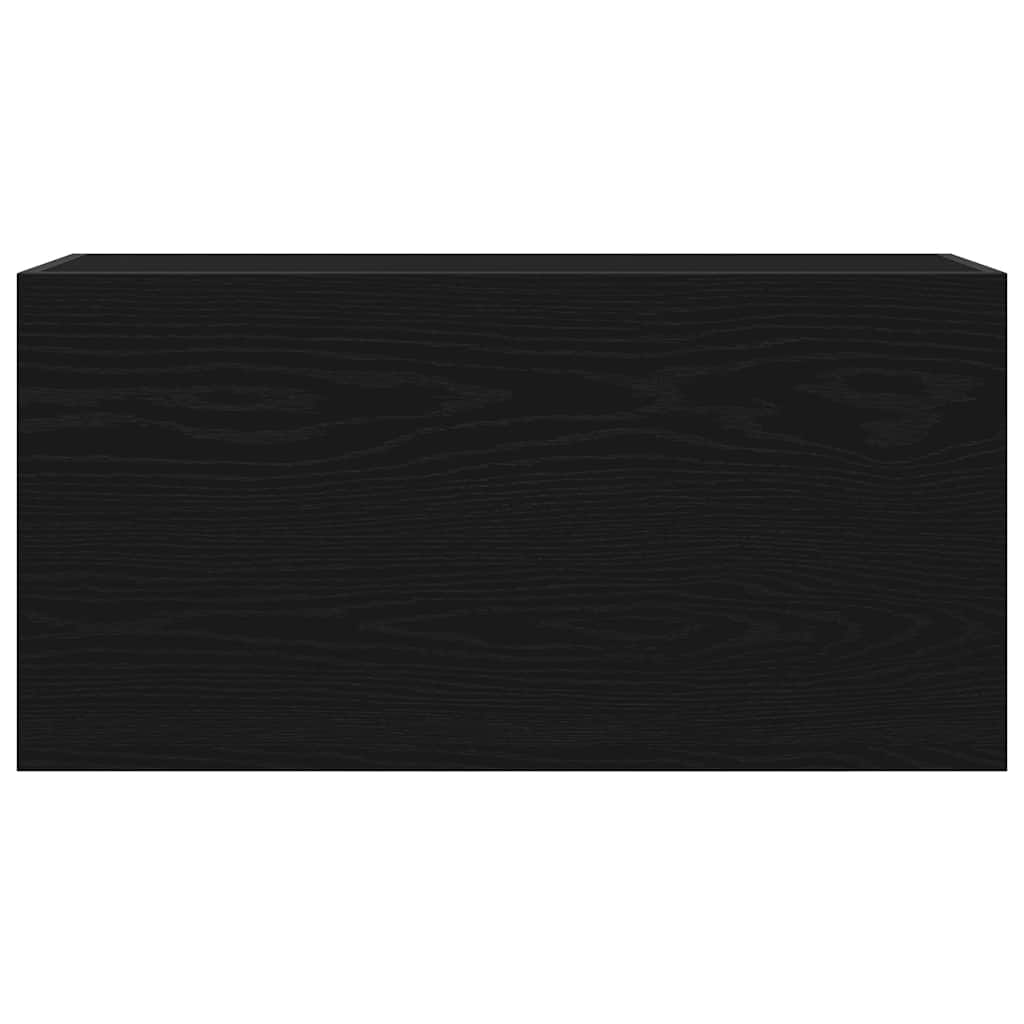 Badkamerwandkast 80x25x40 cm bewerkt hout zwart