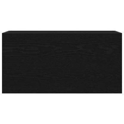 Badkamerwandkast 80x25x40 cm bewerkt hout zwart