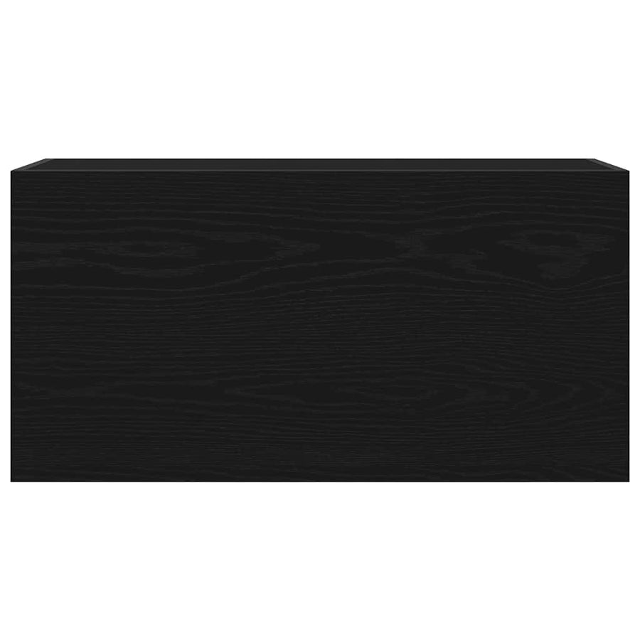 Badkamerwandkast 80x25x40 cm bewerkt hout zwart