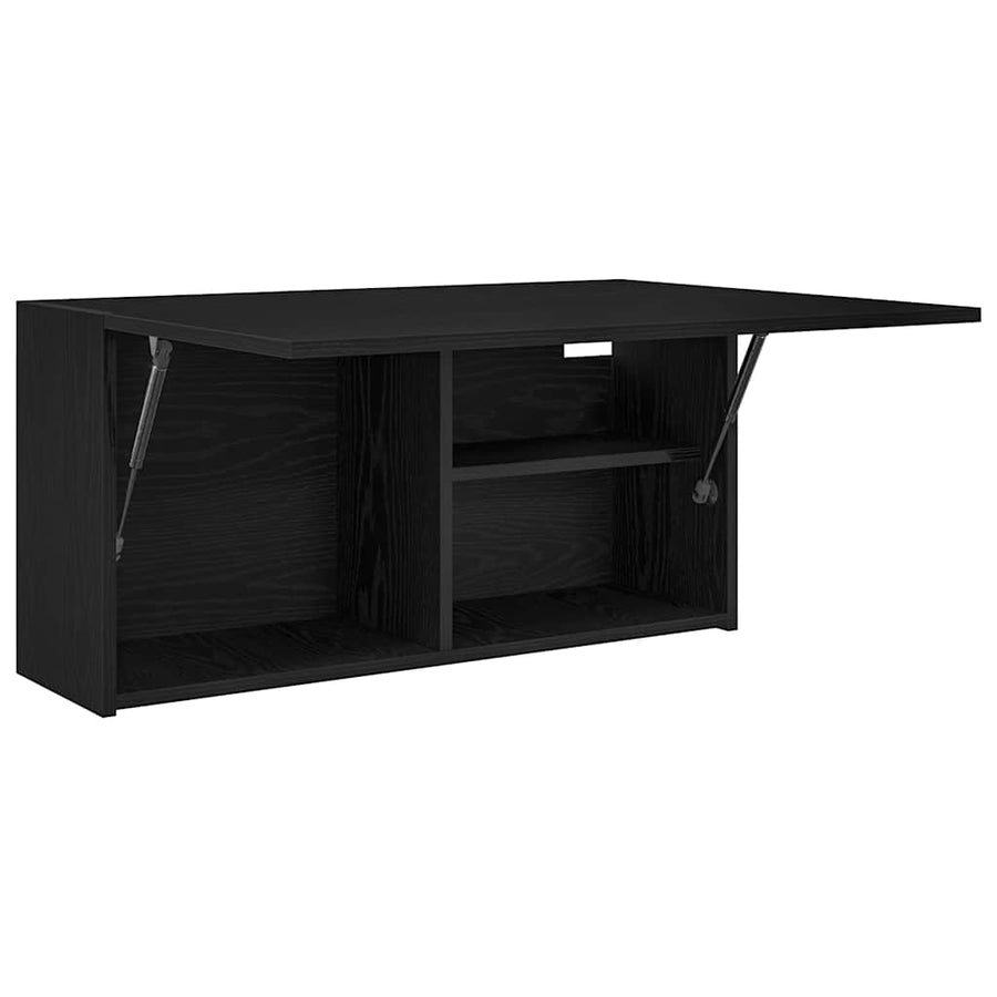 Badkamerwandkast 80x25x40 cm bewerkt hout zwart