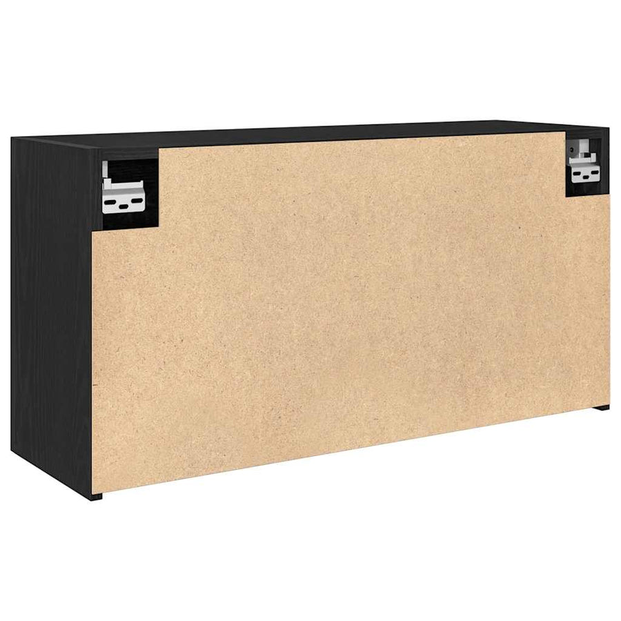 Badkamerwandkast 80x25x40 cm bewerkt hout zwart
