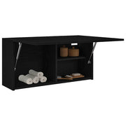 Badkamerwandkast 80x25x40 cm zwart bewerkt hout