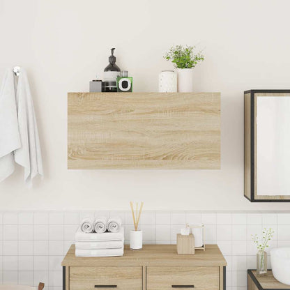 Badkamerwandkast Bewerkt Hout Kleurig 80 x 25 x 40 cm Sonoma eiken
