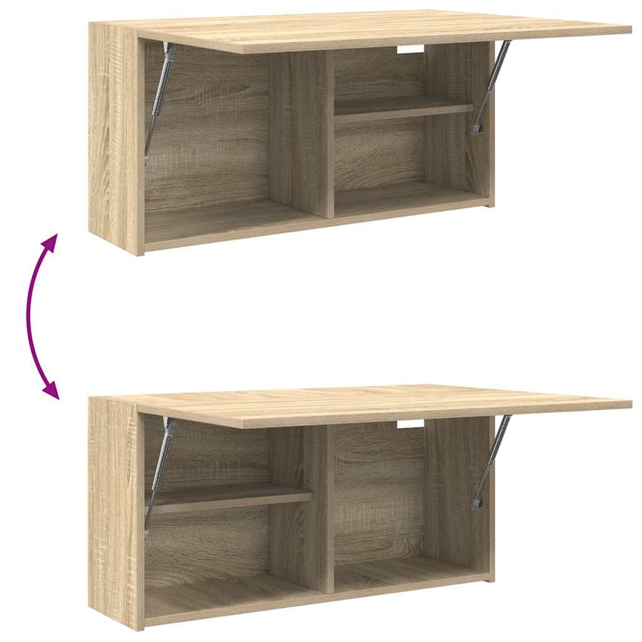 Badkamerwandkast Bewerkt Hout Kleurig 80 x 25 x 40 cm Sonoma eiken