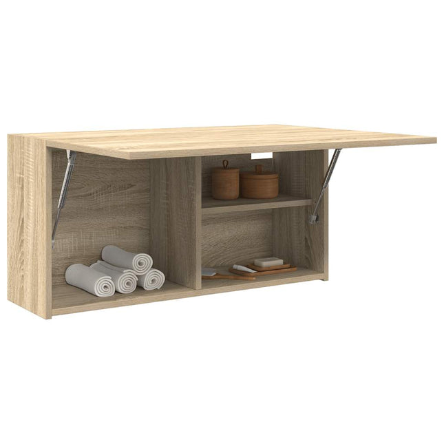 Badkamerwandkast 80x25x40 cm bewerkt hout sonoma eikenkleurig