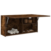 Badkamerwandkast 80x25x40 cm bewerkt hout gerookt eiken