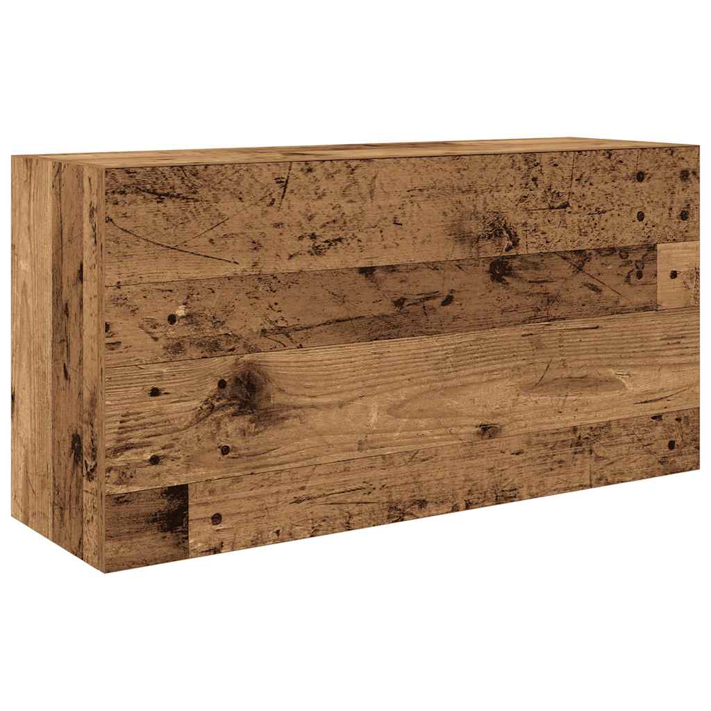 Badkamerwandkast 80x25x40 cm bewerkt hout oud houtkleurig