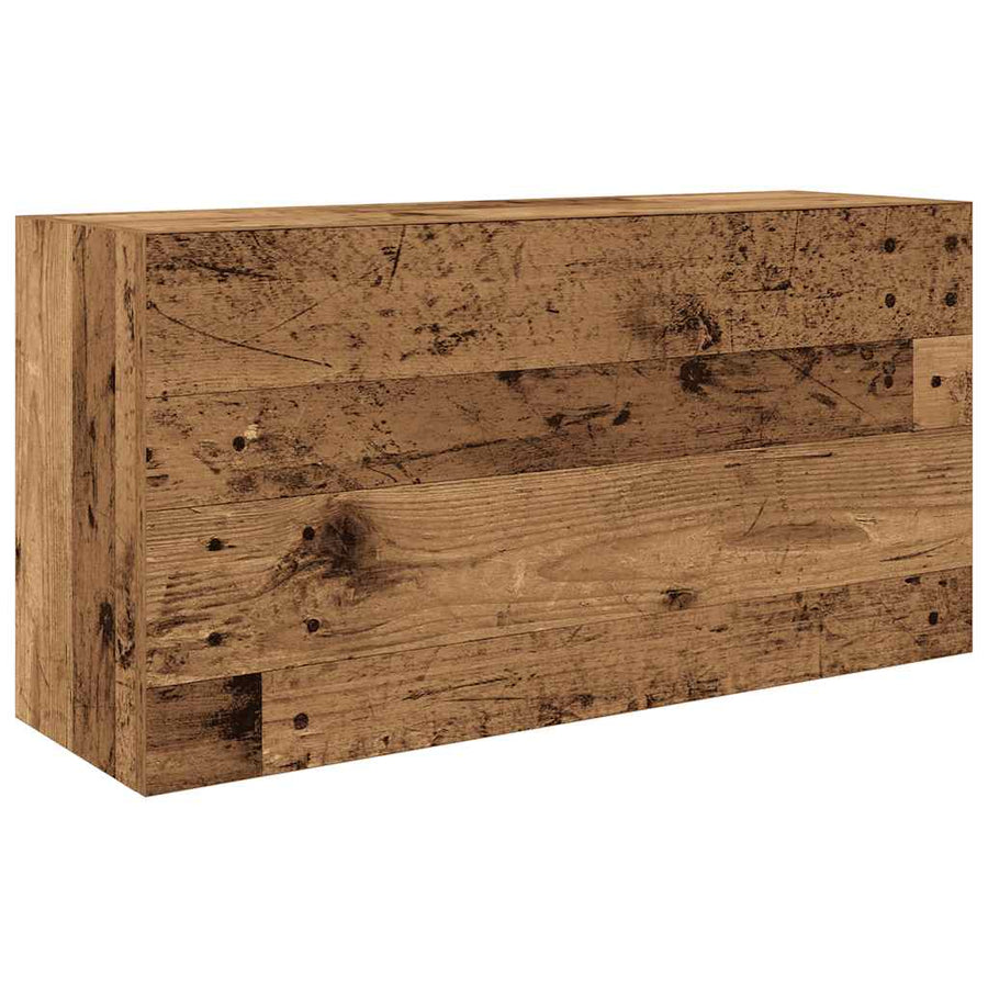 Badkamerwandkast 80x25x40 cm bewerkt hout oud houtkleurig