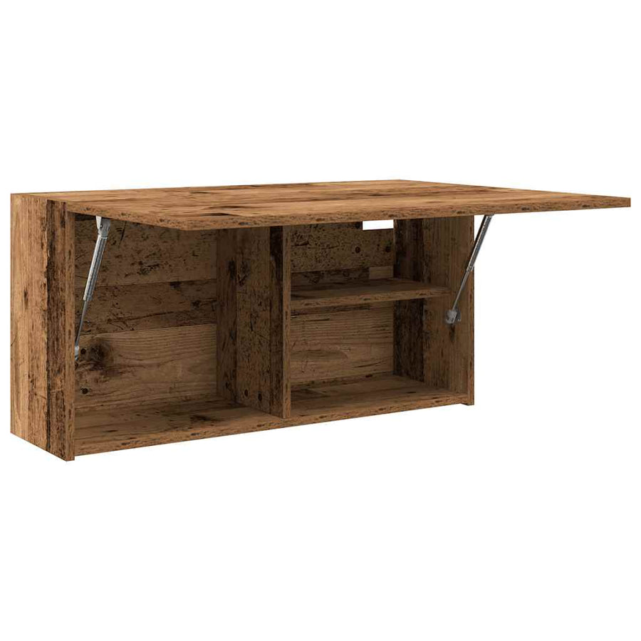 Badkamerwandkast 80x25x40 cm bewerkt hout oud houtkleurig