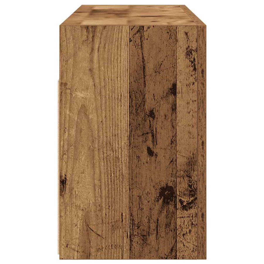 Badkamerwandkast 80x25x40 cm bewerkt hout oud houtkleurig