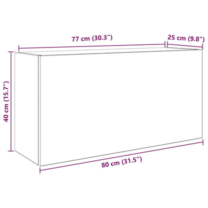 Badkamerwandkast 80x25x40 cm bewerkt hout oud houtkleurig