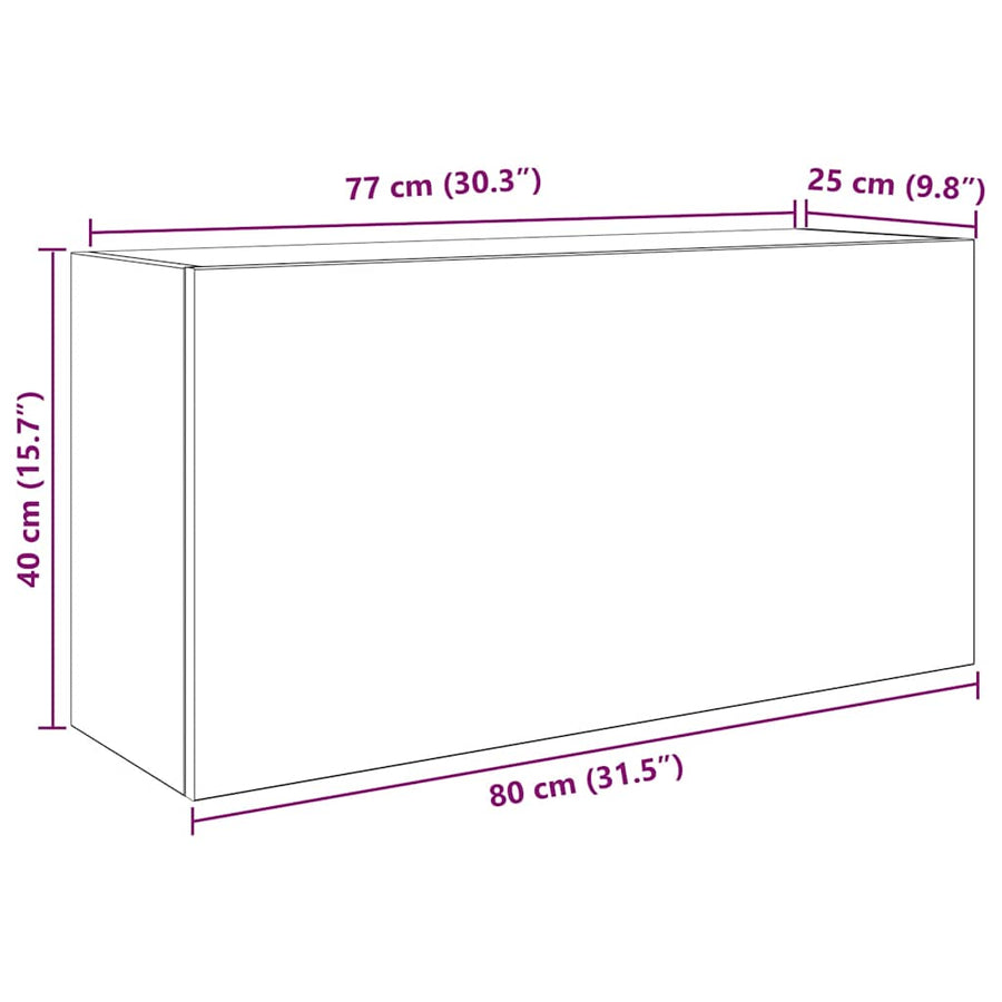 Badkamerwandkast 80x25x40 cm bewerkt hout oud houtkleurig