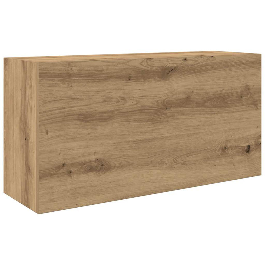 Badkamerwandkast Bewerkt Hout Artisanaal Eikenkleur 80 x 25 x 40 cm artisanaal eikenkleurig