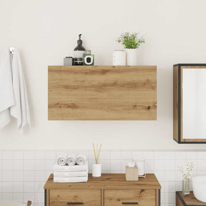 Badkamerwandkast Bewerkt Hout Artisanaal Eikenkleur 80 x 25 x 40 cm artisanaal eikenkleurig