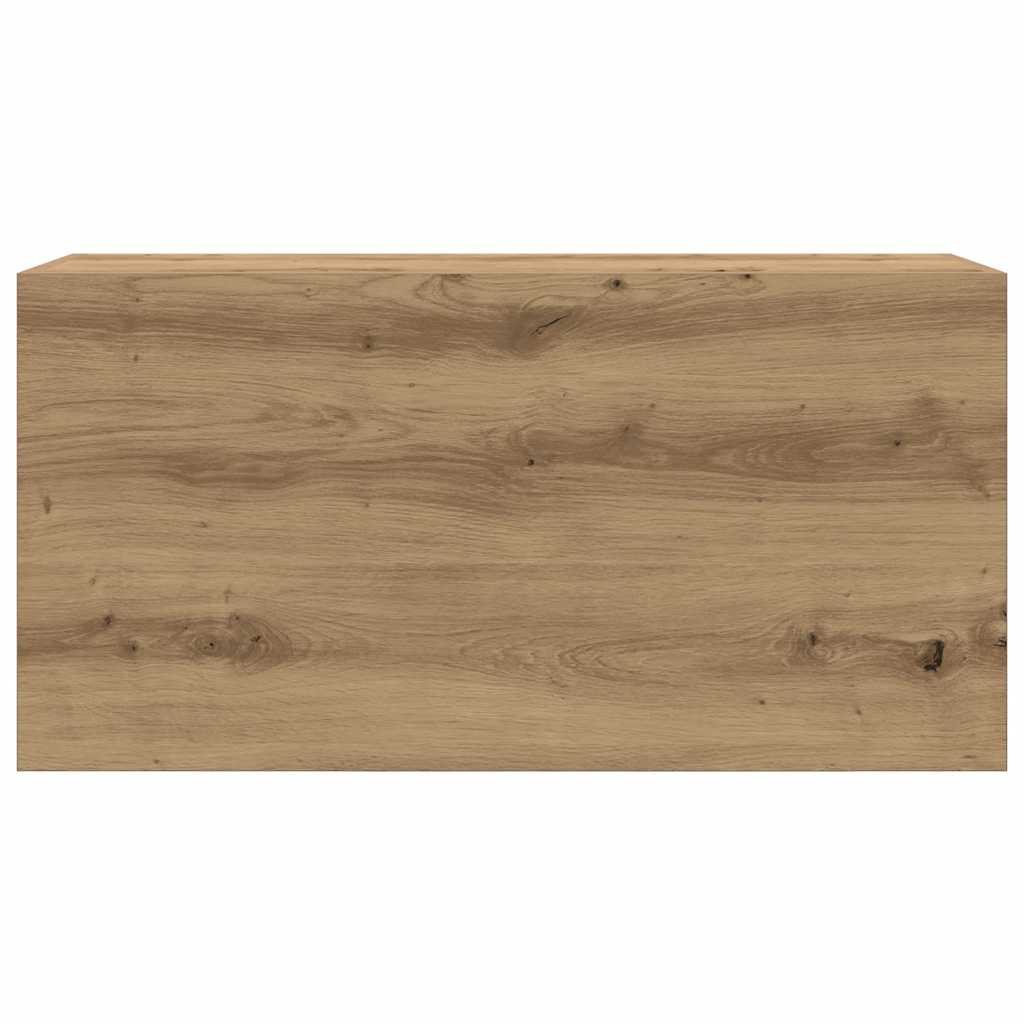 Badkamerwandkast Bewerkt Hout Artisanaal Eikenkleur 80 x 25 x 40 cm artisanaal eikenkleurig
