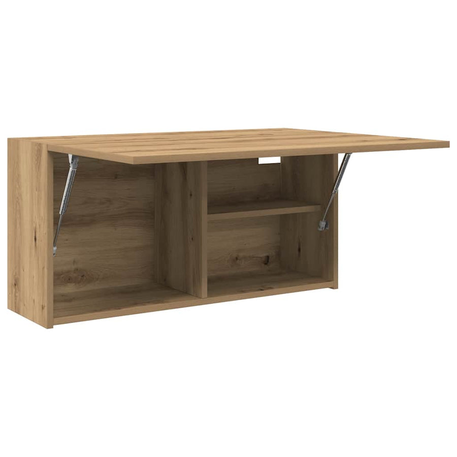 Badkamerwandkast Bewerkt Hout Artisanaal Eikenkleur 80 x 25 x 40 cm artisanaal eikenkleurig